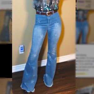 Bell bottom Star Print Jeans